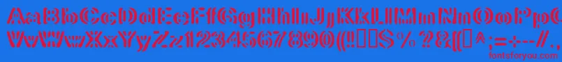 LinotypeElement Font – Red Fonts on Blue Background