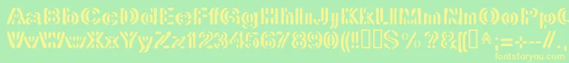 LinotypeElement Font – Yellow Fonts on Green Background