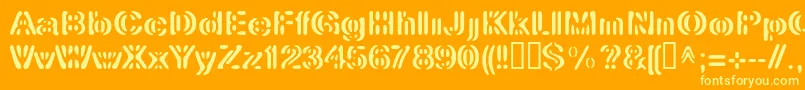 LinotypeElement Font – Yellow Fonts on Orange Background