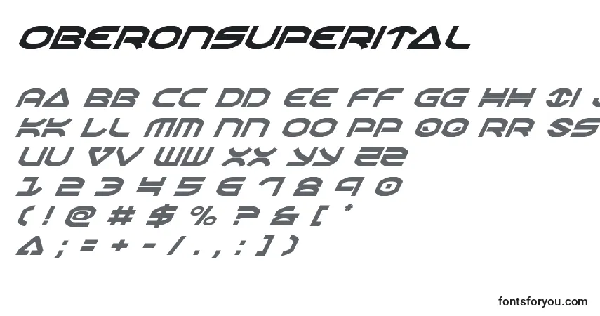 Schriftart Oberonsuperital – Alphabet, Zahlen, spezielle Symbole