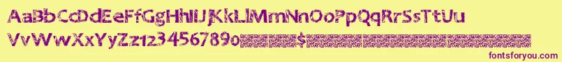 Greatnineties Font – Purple Fonts on Yellow Background