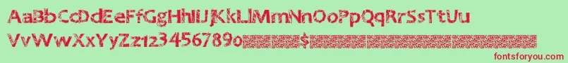 Greatnineties Font – Red Fonts on Green Background