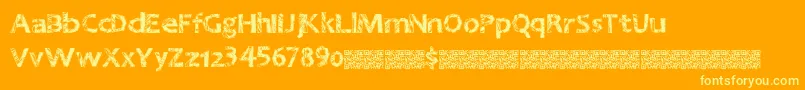 Шрифт Greatnineties – жёлтые шрифты на оранжевом фоне