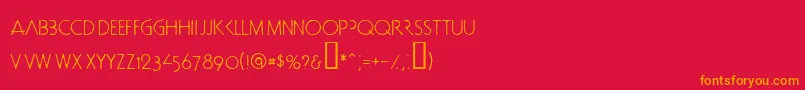 フォントDoctorbob – 赤い背景にオレンジの文字