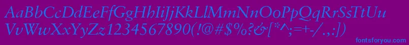 SavoyItalic Font – Blue Fonts on Purple Background