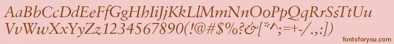 SavoyItalic Font – Brown Fonts on Pink Background