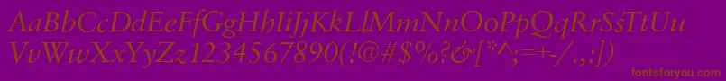 SavoyItalic Font – Brown Fonts on Purple Background