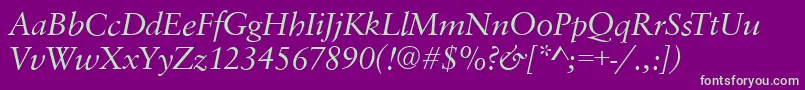 SavoyItalic Font – Green Fonts on Purple Background