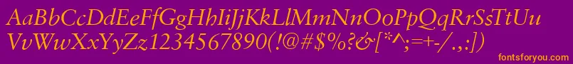 SavoyItalic Font – Orange Fonts on Purple Background