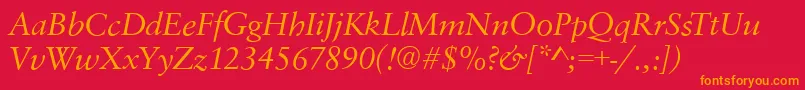 SavoyItalic Font – Orange Fonts on Red Background