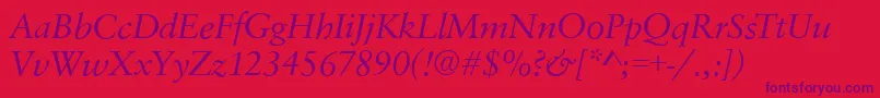 SavoyItalic Font – Purple Fonts on Red Background