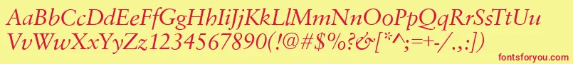 SavoyItalic Font – Red Fonts on Yellow Background