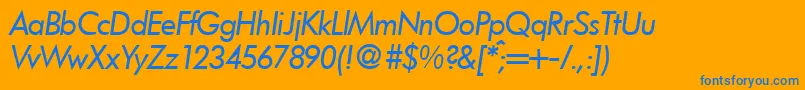 FunctiontwoRegularitalic Font – Blue Fonts on Orange Background