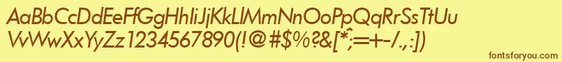 FunctiontwoRegularitalic Font – Brown Fonts on Yellow Background