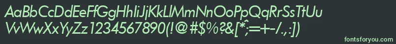 FunctiontwoRegularitalic Font – Green Fonts on Black Background