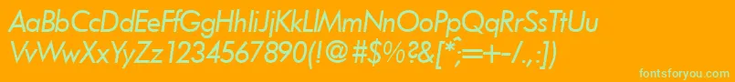 FunctiontwoRegularitalic Font – Green Fonts on Orange Background