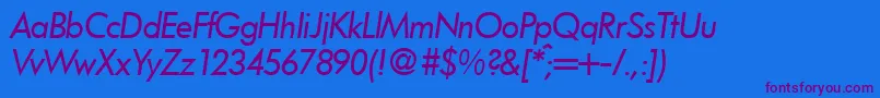 FunctiontwoRegularitalic Font – Purple Fonts on Blue Background