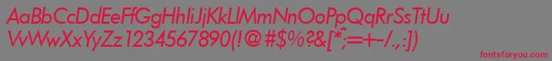 FunctiontwoRegularitalic Font – Red Fonts on Gray Background