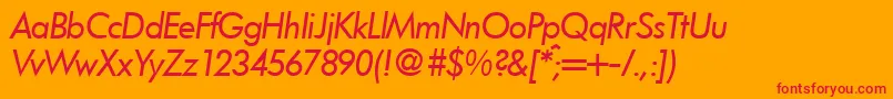 FunctiontwoRegularitalic Font – Red Fonts on Orange Background