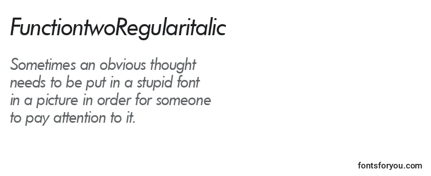 FunctiontwoRegularitalic Font