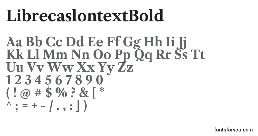 A fonte LibrecaslontextBold – alfabeto, números, caracteres especiais