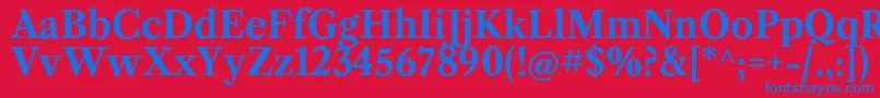 フォントLibrecaslontextBold – 赤い背景に青い文字