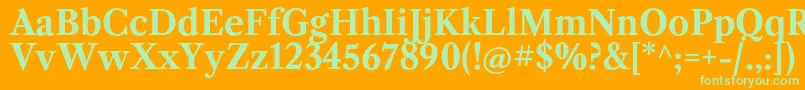 LibrecaslontextBold Font – Green Fonts on Orange Background