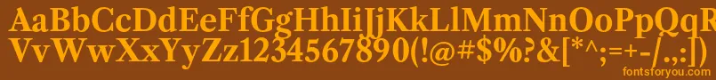 LibrecaslontextBold Font – Orange Fonts on Brown Background