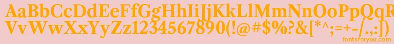 LibrecaslontextBold Font – Orange Fonts on Pink Background