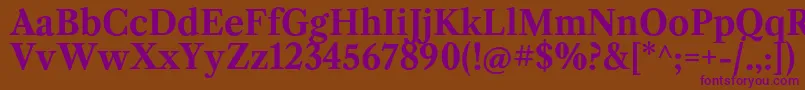 LibrecaslontextBold Font – Purple Fonts on Brown Background