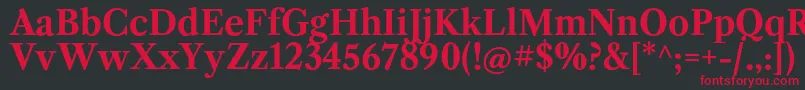 LibrecaslontextBold Font – Red Fonts on Black Background
