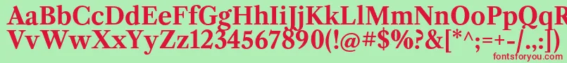 LibrecaslontextBold Font – Red Fonts on Green Background