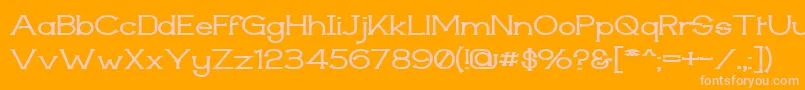 Fonte TechnicallyInsaneWidesemibold – fontes rosa em um fundo laranja