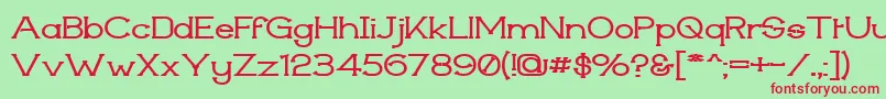 TechnicallyInsaneWidesemibold Font – Red Fonts on Green Background