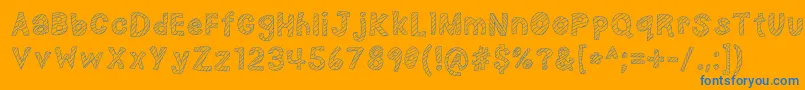 NerdPlusDork=Nork-Schriftart – Blaue Schriften auf orangefarbenem Hintergrund