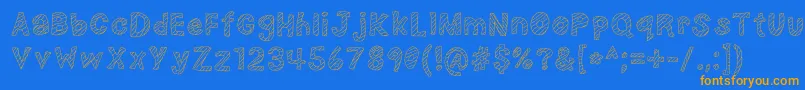 NerdPlusDork=Nork-Schriftart – Orangefarbene Schriften auf blauem Hintergrund