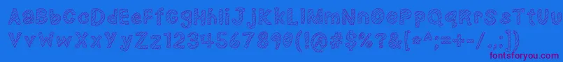 NerdPlusDork=Nork-Schriftart – Violette Schriften auf blauem Hintergrund