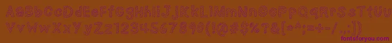 NerdPlusDork=Nork-Schriftart – Violette Schriften auf braunem Hintergrund