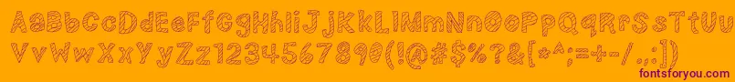 NerdPlusDork=Nork-Schriftart – Violette Schriften auf orangefarbenem Hintergrund