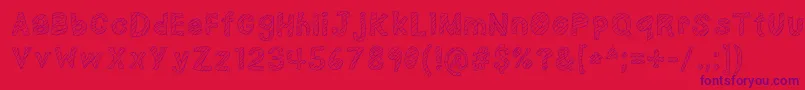 NerdPlusDork=Nork-Schriftart – Violette Schriften auf rotem Hintergrund