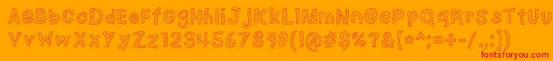 NerdPlusDork=Nork-Schriftart – Rote Schriften auf orangefarbenem Hintergrund