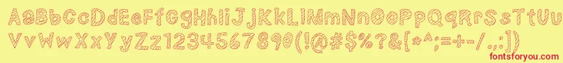 NerdPlusDork=Nork-Schriftart – Rote Schriften auf gelbem Hintergrund