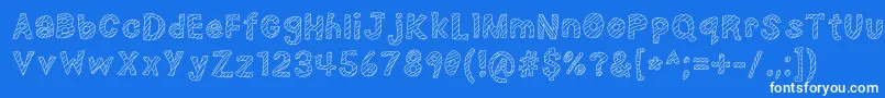 NerdPlusDork=Nork-Schriftart – Weiße Schriften auf blauem Hintergrund