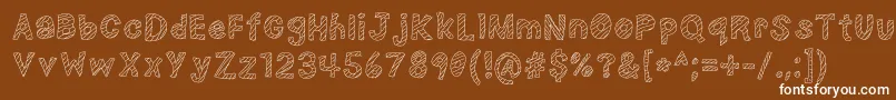 NerdPlusDork=Nork-Schriftart – Weiße Schriften auf braunem Hintergrund