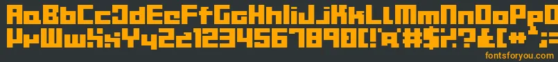 Bitmo-Schriftart – Orangefarbene Schriften auf schwarzem Hintergrund