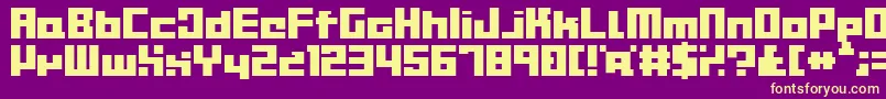 Bitmo Font – Yellow Fonts on Purple Background