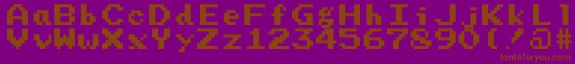 Prstart-Schriftart – Braune Schriften auf violettem Hintergrund