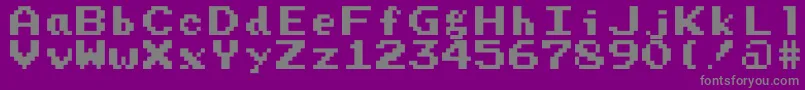Czcionka Prstart – szare czcionki na fioletowym tle