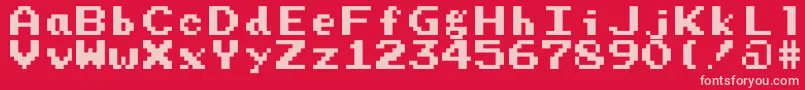 フォントPrstart – 赤い背景にピンクのフォント