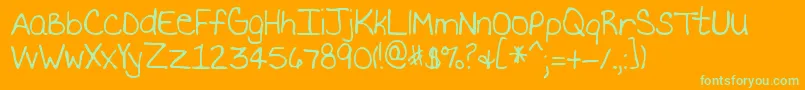 MtfBecki Font – Green Fonts on Orange Background